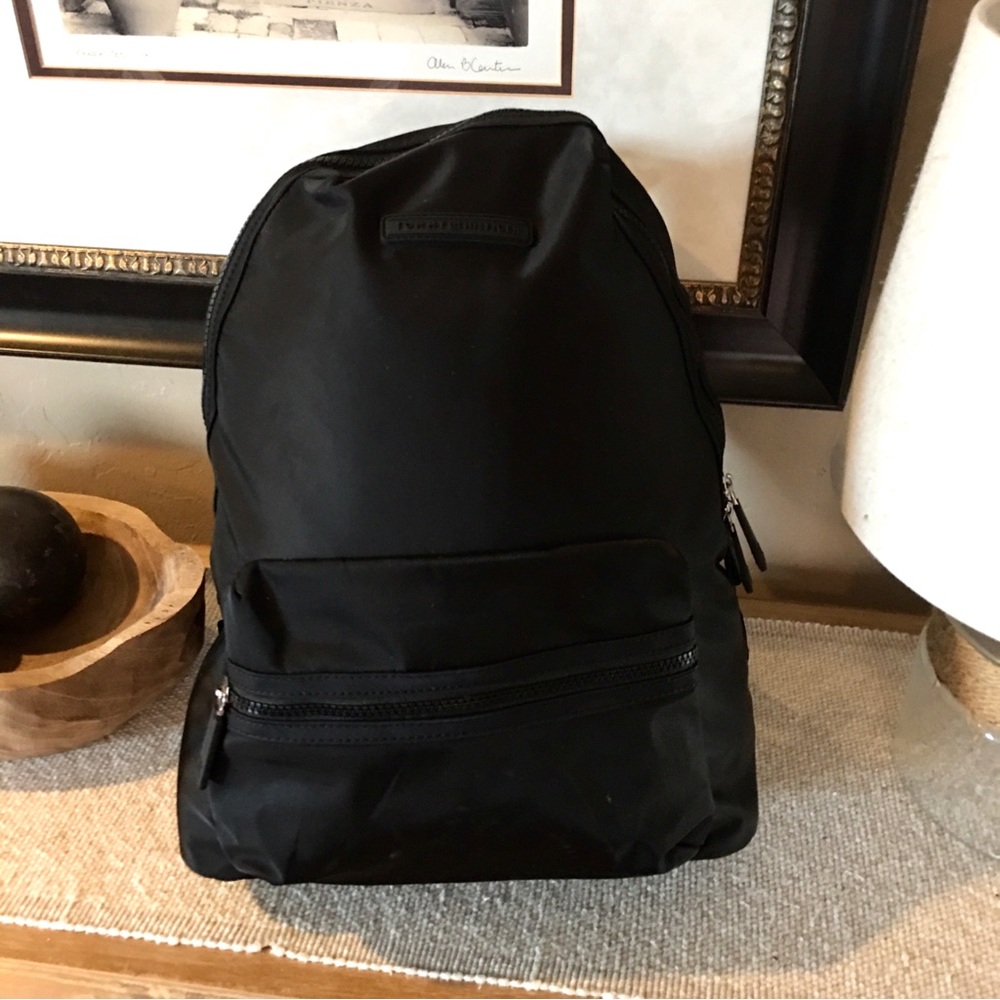 Tommy Hilfiger black backpack neoprene style preppy college blog bag travel
